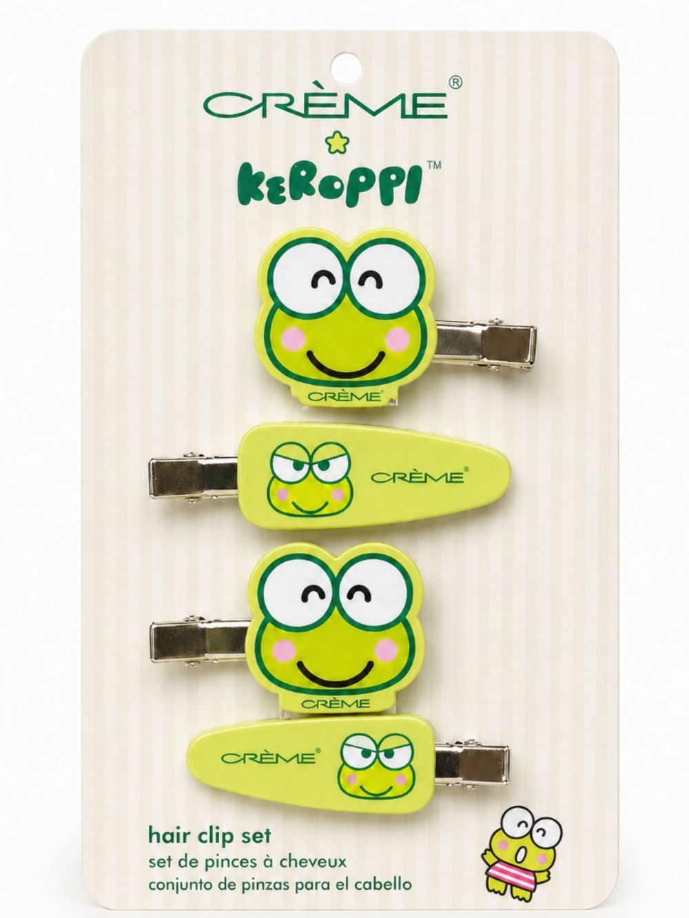 NIB NWT The Creme Shop 4 NON CRESING Sanrio Keroppi Clips Collectible